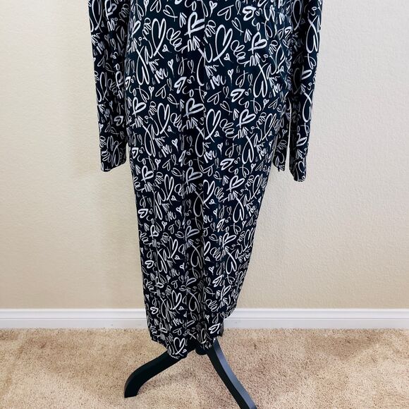 Torrid Studio Knit Surplice Faux Wrap Heart Dress Black White Size 2X edgy - Picture 9 of 15